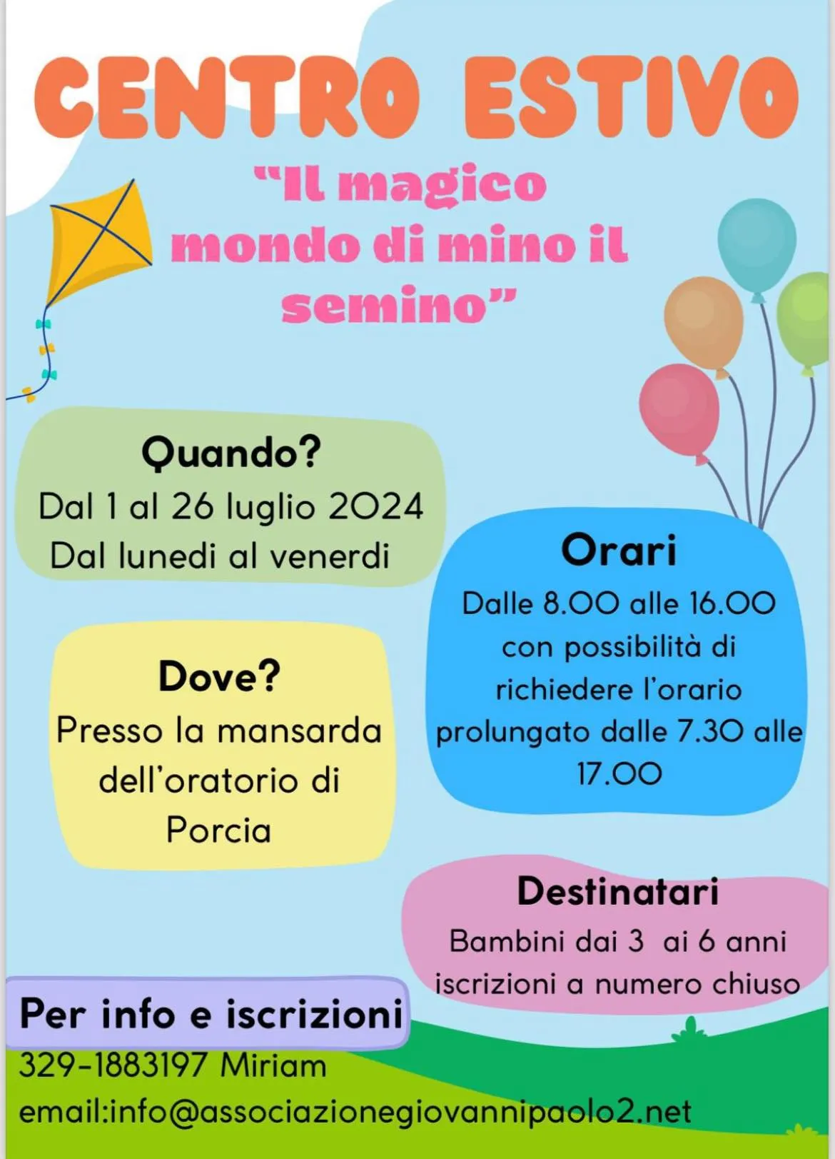 Ritorna il nostro centro estivo!