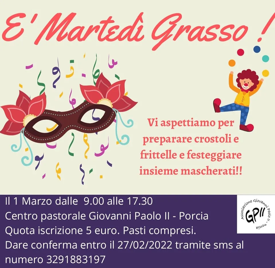Festeggiamo insieme il martedì grasso!